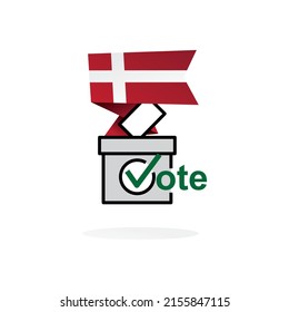 Election ballot box with Denmark country flag.
