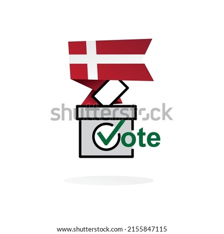 Election ballot box with Denmark country flag.
