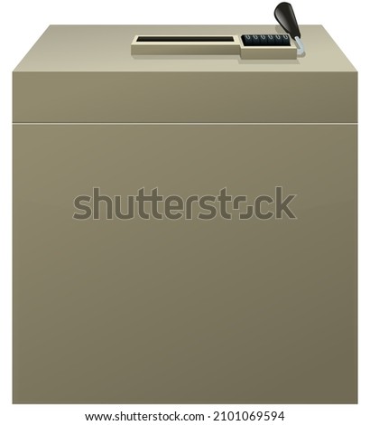 Election ballot box with its slit and suffrage counter