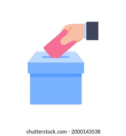 Election ballot vector. The hand holding the voting card of most people in making a choice.