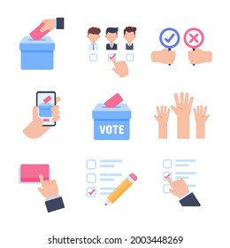 Election ballot vector. The hand holding the voting card of most people in making a choice.