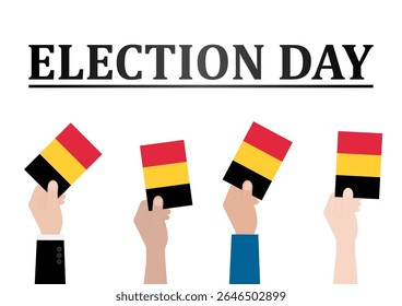 Elecciones en Bélgica. Concepto electoral. Ilustración vectorial.
