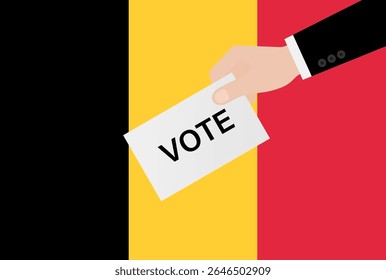 Elecciones en Bélgica. Concepto electoral. Ilustración vectorial.