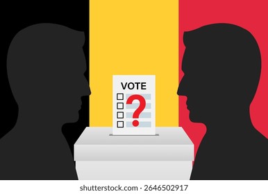 Eleições na Bélgica. Conceito de Eleição. Ilustração de vetor.