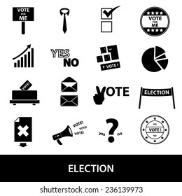 election black simple icons set eps10