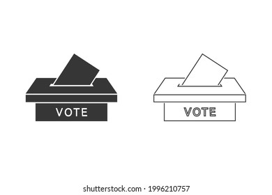 Juego de iconos de la caja de elecciones. Diseño de línea delgada mínima. Señal de iconos de contorno del vector