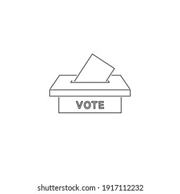 Election box line icon. Minimal thin line design. Vector outline icons sign