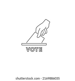 Election box line icon. Minimal thin line design. Vector outline icons flat sign