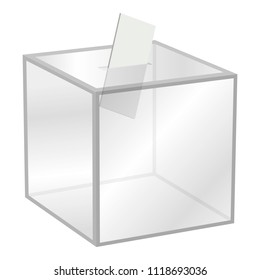 Election box mockup. Realistic illustration of election box vector mockup for web design isolated on white background