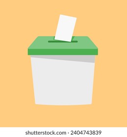 Election Box with Vote Paper and Pakistan Flag for Pakistani General Election