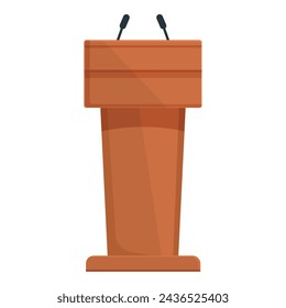 Election business tribune icon cartoon vector. Wood stage pulpit. Winner lecture