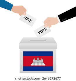 Wahlen in Kambodscha. Wahlkonzept Vektorgrafik.