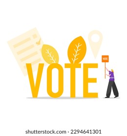 Election campaign advertising for the public. People holding campaign signs in each district, district, and country, including voting for participation.