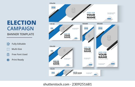 Election Campaign Banner Template, Political Campaign Banner Template, Vote Banner Template, Political Election Poster