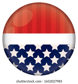 Election campaign button with the flag of United States - Vector