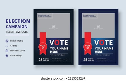 Election Campaign Flyer Template, Political Campaign Flyer Template, Vote Flyer Template, Political Election Poster