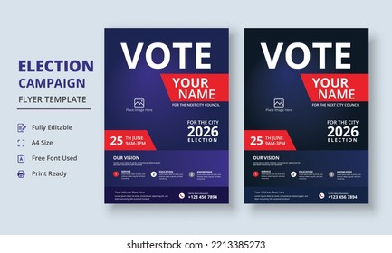 Election Campaign Flyer Template, Political Campaign Flyer Template, Vote Flyer Template, Political Election Poster