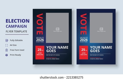 Election Campaign Flyer Template, Political Campaign Flyer Template, Vote Flyer Template, Political Election Poster