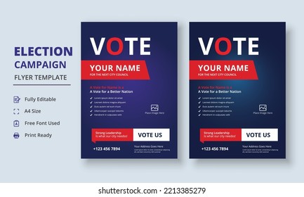 Election Campaign Flyer Template, Political Campaign Flyer Template, Vote Flyer Template, Political Election Poster