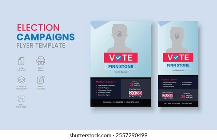 Election Campaigns Flyer Template, Political Flyer, Vote Flyer, DL Election Campaigns Flyer, Roll Up Banner