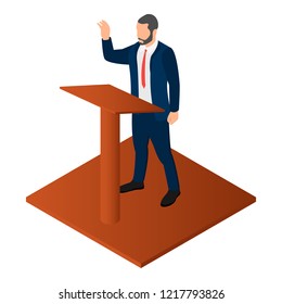 Election candidate icon. Isometric of election candidate vector icon for web design isolated on white background