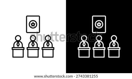 Election Candidate Outline White Icon Set Design