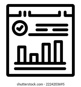 Election chart icon outline vector. Online box. Paper public
