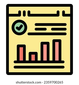 Election chart icon outline vector. Online box. Paper public color flat