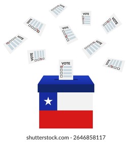 Eleições no Chile. Conceito de Eleição. Ilustração de vetor.