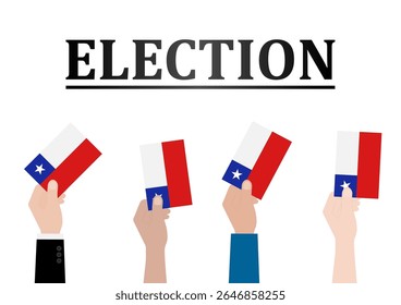 Eleições no Chile. Conceito de Eleição. Ilustração de vetor.