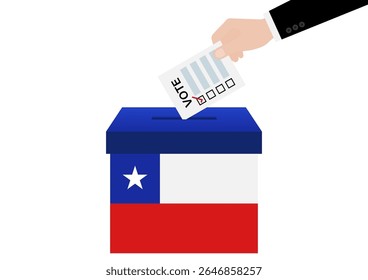 Eleições no Chile. Conceito de Eleição. Ilustração de vetor.