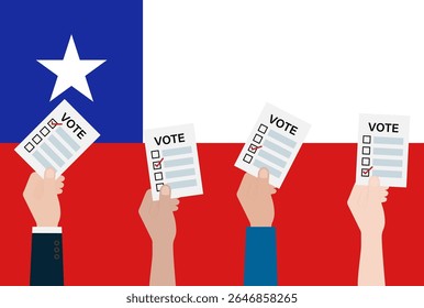 Eleições no Chile. Conceito de Eleição. Ilustração de vetor.
