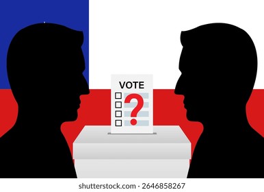 Eleições no Chile. Conceito de Eleição. Ilustração de vetor.