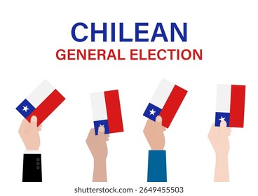 Eleições no Chile. Conceito de Eleição. Ilustração de vetor.