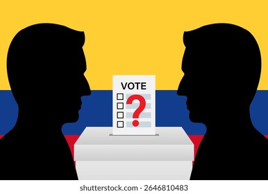 Elecciones en Colombia. Concepto electoral. Ilustración vectorial.