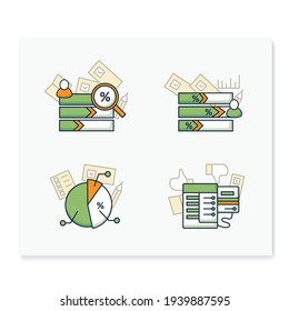 Election color icons set.Election machine, vote counting, voting poll. Choice, vote concept. Democracy. Parliamentary or presidential elections. Isolated vector illustrations