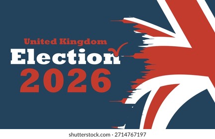 Banner do conceito eleitoral inspirado na bandeira nacional do Reino Unido