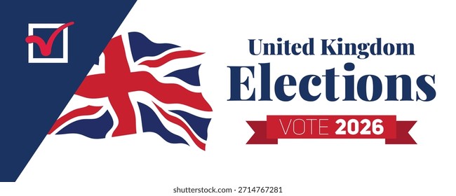 Banner do conceito eleitoral inspirado na bandeira nacional do Reino Unido