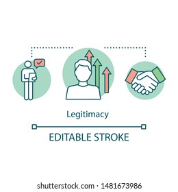 Election concept icon. Legitimacy idea thin line illustration. Candidate rating. Political campaign results. Presidential race. Vector isolated outline drawing. Editable stroke