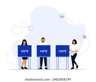 Election concept illustration. Suitable for landing page, ui, web, App intro card, editorial, flyer, and banner.