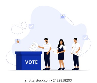 Ilustración del concepto electoral. Conveniente para la página de destino, ui, Web, tarjeta de introducción del App, editorial, flyer y Anuncio.