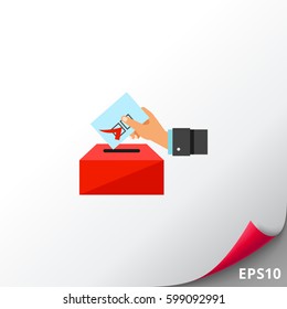 Election Concept with Voting Paper Icon