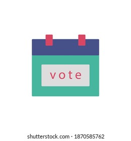 ilustración vectorial de icono de fecha de elección. diseño de estilo plano de icono de tiempo de elección. icono coloreado