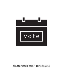 election date icon vector illustration. election time icon glyph style design