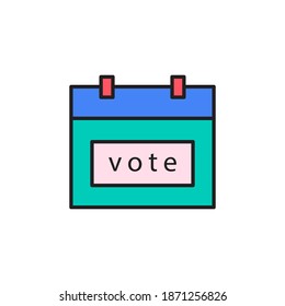 election date icon vector illustration. election time icon filled outline design