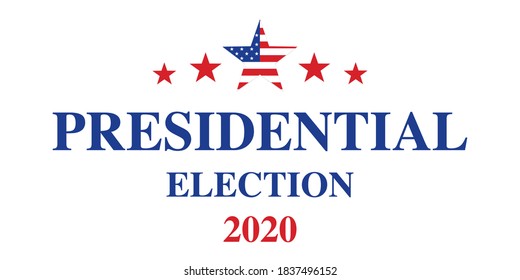 Election day. 2020 American Presidential Election . Vector colors banner with slats . Vote in USA . Illustration on white background . 10 eps