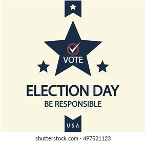 Election Day Card Background Vector Illustration Stock Vector (Royalty ...