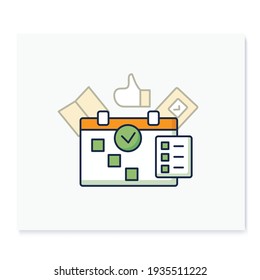 Election day color icon. Vote date calendar, reminder. Choice, election concept. Democracy. Parliamentary or presidential elections. Isolated vector illustration
