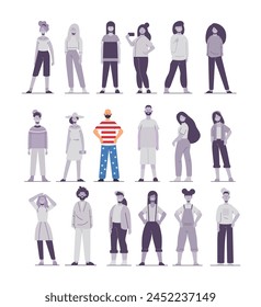 election day concept man in usa flag costume standing out from people individual concept