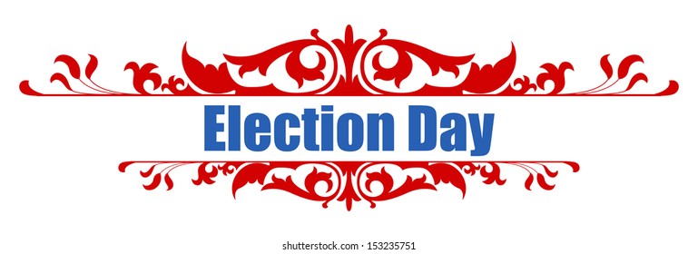 Election day decorative text banner